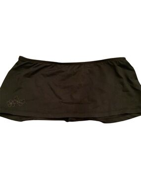 Black Swim Skirt with Subtle Floral Accent
